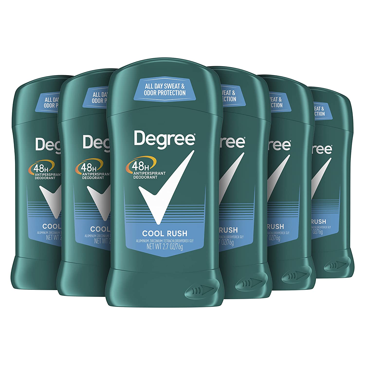 230816080027116_1 Degree Men Antiperspirant Deodorant 48-Hour Odor Protection Cool Rush Mens Deodorant Stick 2.7 oz, Pack of 6 - Image 1